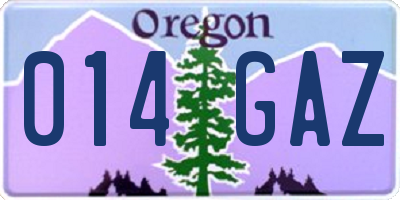 OR license plate 014GAZ
