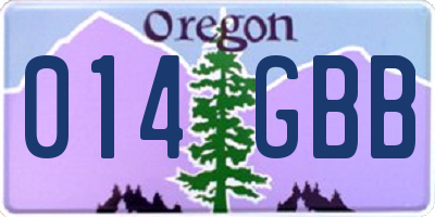 OR license plate 014GBB