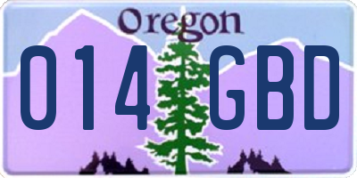 OR license plate 014GBD