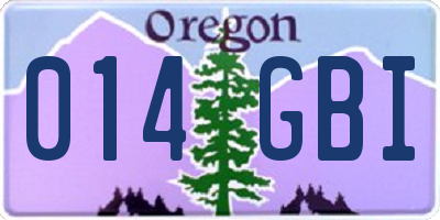 OR license plate 014GBI