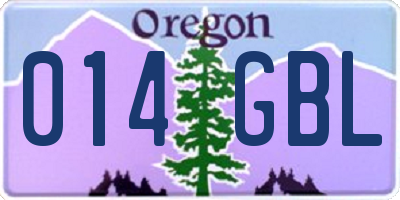OR license plate 014GBL