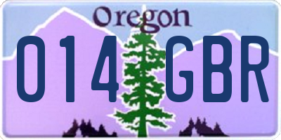 OR license plate 014GBR