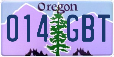 OR license plate 014GBT