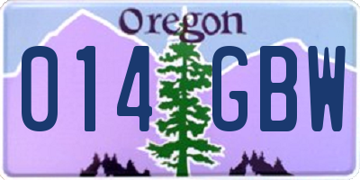 OR license plate 014GBW