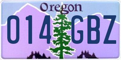 OR license plate 014GBZ