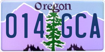 OR license plate 014GCA