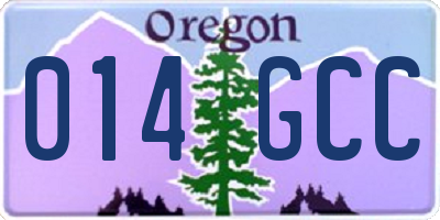 OR license plate 014GCC