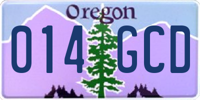 OR license plate 014GCD
