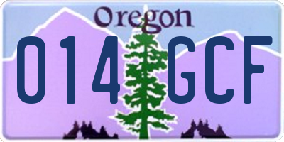 OR license plate 014GCF