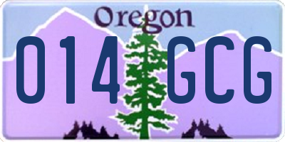 OR license plate 014GCG