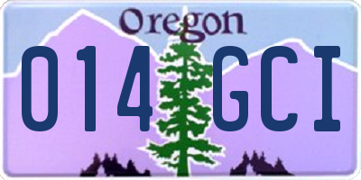 OR license plate 014GCI