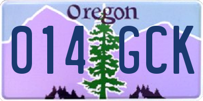 OR license plate 014GCK