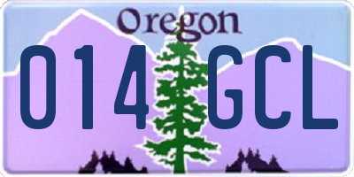 OR license plate 014GCL