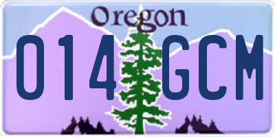 OR license plate 014GCM
