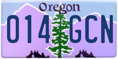 OR license plate 014GCN