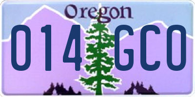 OR license plate 014GCO