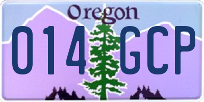 OR license plate 014GCP