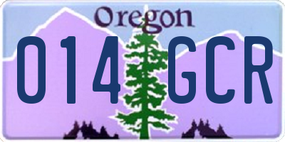 OR license plate 014GCR