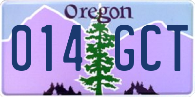 OR license plate 014GCT