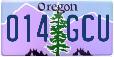 OR license plate 014GCU