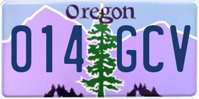 OR license plate 014GCV
