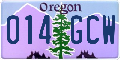 OR license plate 014GCW