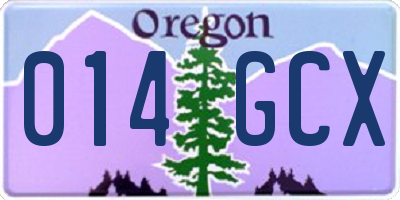 OR license plate 014GCX