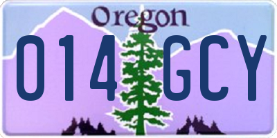 OR license plate 014GCY