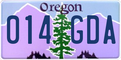 OR license plate 014GDA