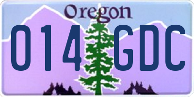 OR license plate 014GDC