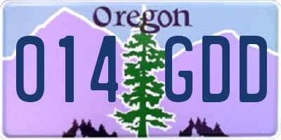OR license plate 014GDD
