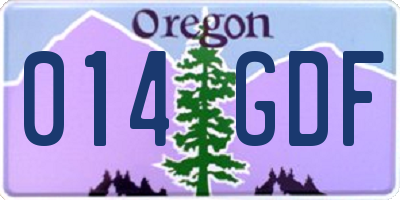 OR license plate 014GDF