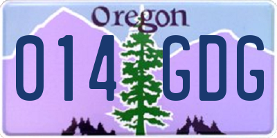 OR license plate 014GDG