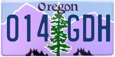 OR license plate 014GDH