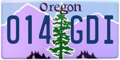 OR license plate 014GDI