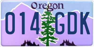 OR license plate 014GDK