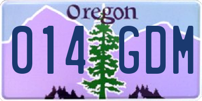 OR license plate 014GDM