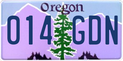 OR license plate 014GDN