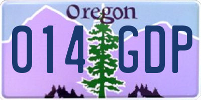 OR license plate 014GDP