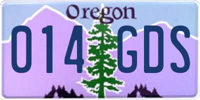 OR license plate 014GDS