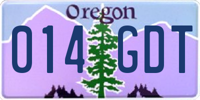 OR license plate 014GDT