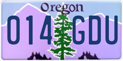 OR license plate 014GDU