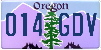 OR license plate 014GDV