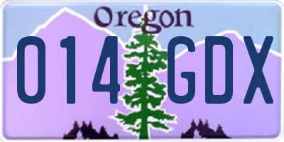 OR license plate 014GDX