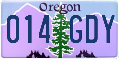 OR license plate 014GDY