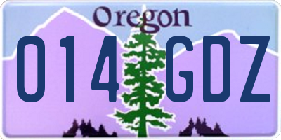 OR license plate 014GDZ