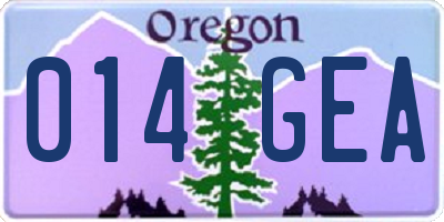 OR license plate 014GEA