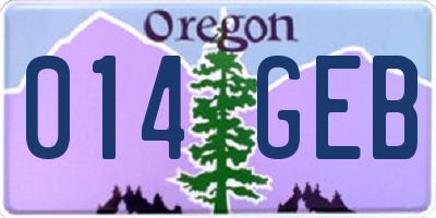 OR license plate 014GEB