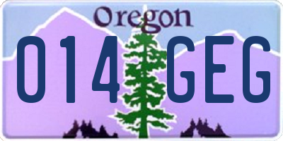 OR license plate 014GEG