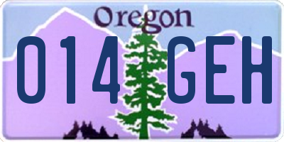 OR license plate 014GEH